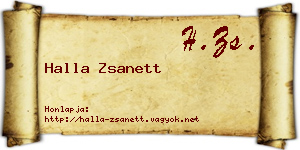 Halla Zsanett névjegykártya